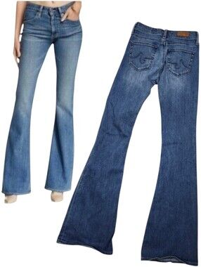 AG Adriano Goldschmied Womens Farrah 70s Bell Bottom Flare Denim Jeans Size 24
